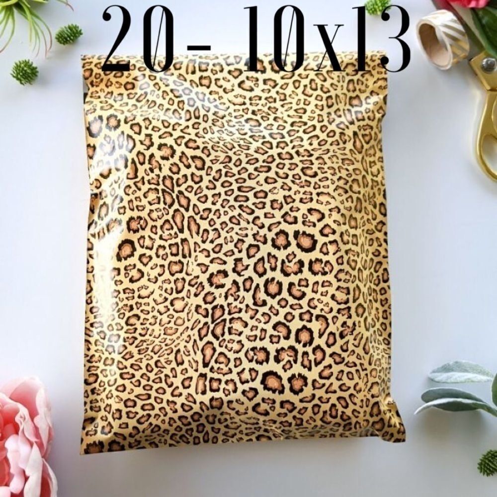 20- 10x13 Leopard Print Poly Mailers - Picture 2 of 4